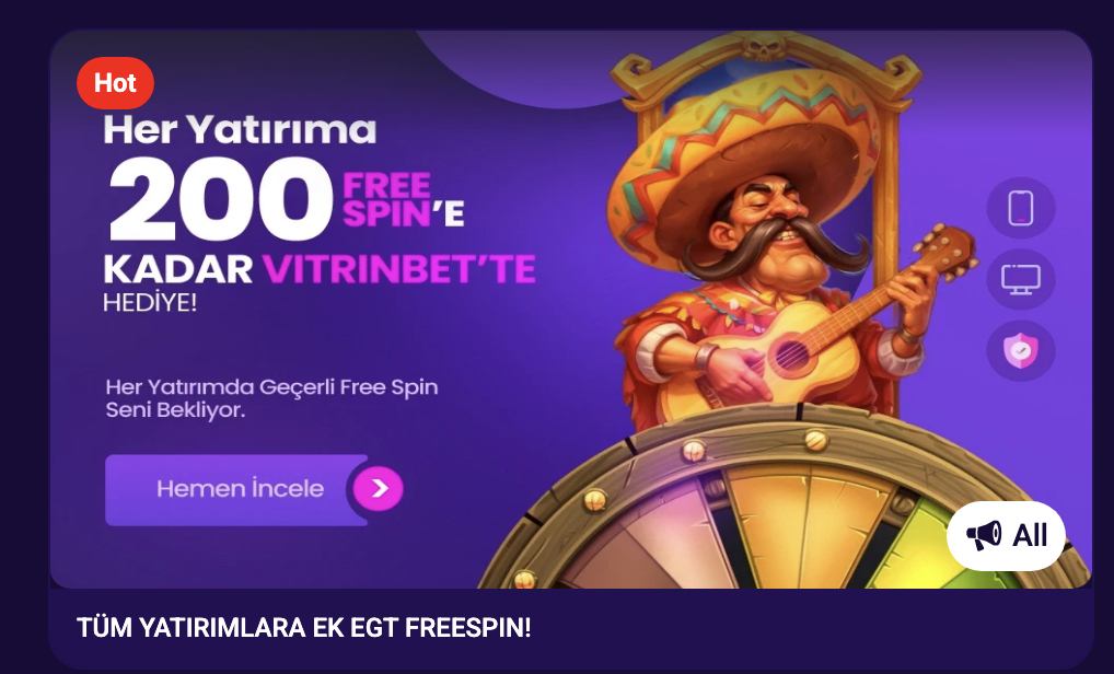 vitrinbet tüm yatırımlara ek egt freespin