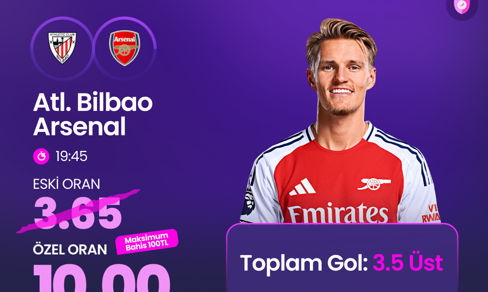 athletic bilbao - arsenal özel oran promosyonu